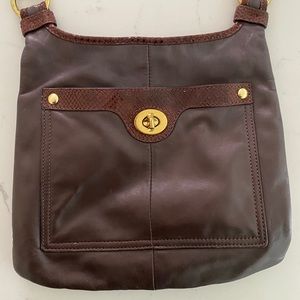 Coach brown leather crossbody